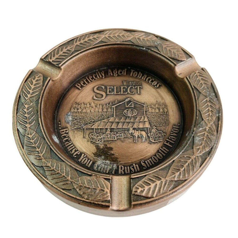 Vintage Ashtray Winston Select Cigarette Cigar Collectable Copper Tone 4.75"